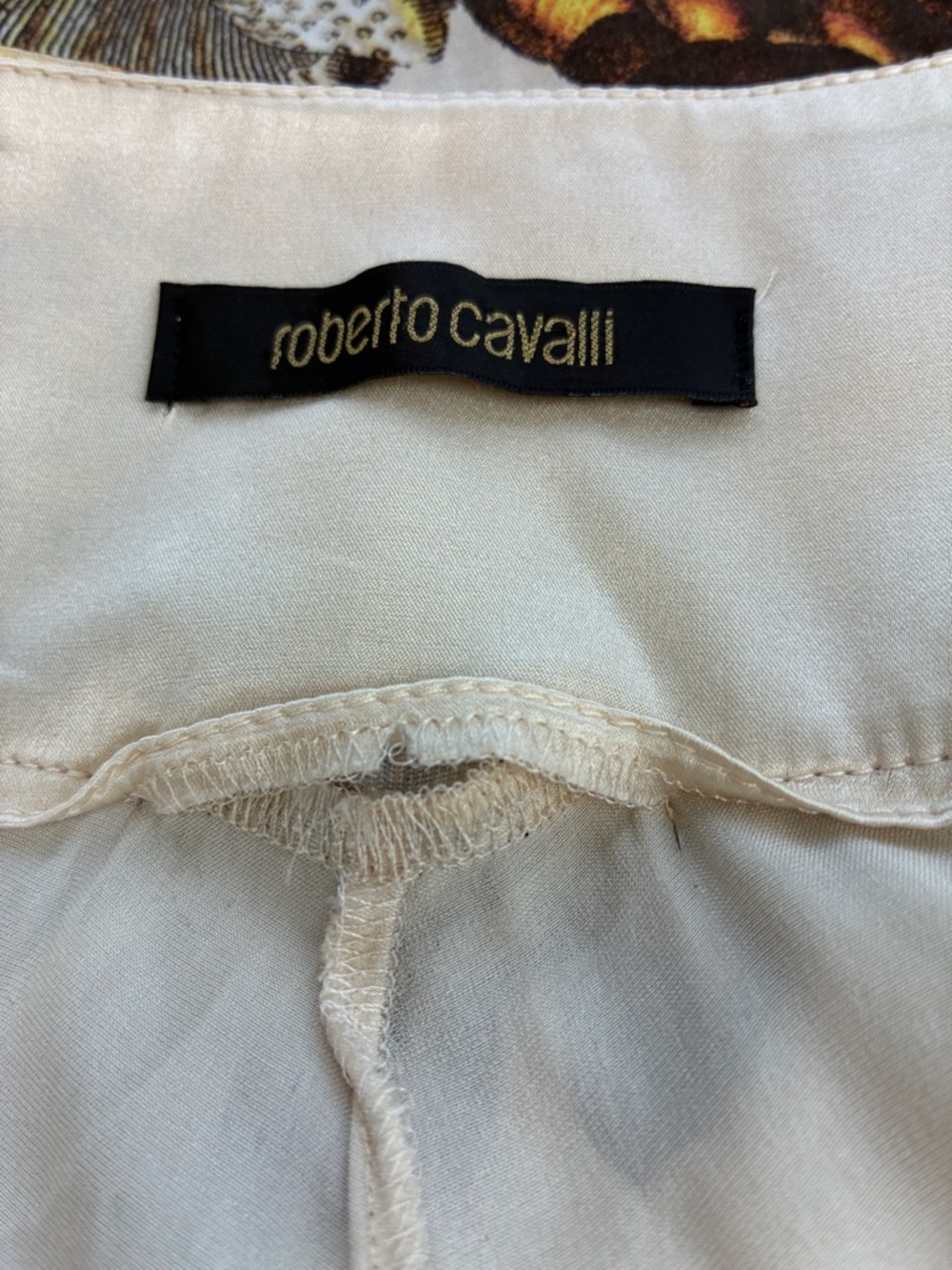 Roberto Cavalli SS 2005 Silk Seashell Pants Gold Sparkle Jeweled Snake RARE XL - Picture 13 of 16
